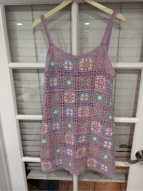Lavender Crochet Cover Up/ Dress